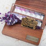 AOOKMIYA SeamiArt 12color Amethyst Professional Solid Watercolor Set Purple Color System with Wooden Painting Box Palette  AOOKMIYA.COM