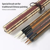 6/9/12/16Pcs Chinese Calligraphy Brushes Set with Roll-up Bamboo Brush Holder Sumi Painting Writing Kanji Art Watercolor Brush