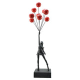 Modern Art 58CM Banksy Art Balloon Girl Statue Healing Flying Balloon Girl Sculpture Resin Craft Home Living Room Decor Gift