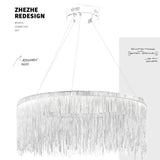 Nordic Postmodern Art Chandelier Creative Living Room Luxury Designer Tassel Round Dining Room Bedroom LED Decorative Lamps