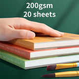 AOOKMIYA Watercolor Paper 20 Sheets, 94 lb/ 200 gsm 10.2x7 inch Hand Painted Paper pad Book for Adults,Students -Watercolors,Mixed Media