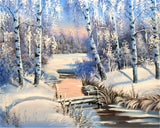 AOOKMIYA 218-378 Painting By Number Winter Landscape Home Decor For Unique Gift