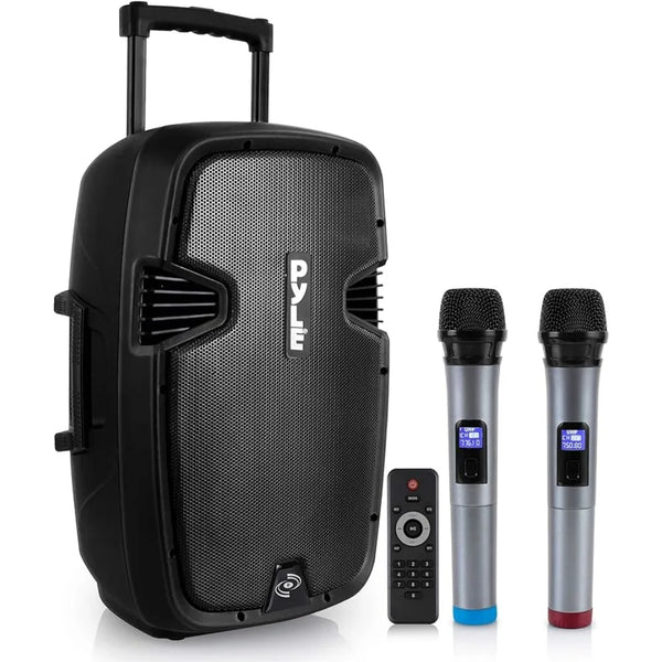 Christmas.Pyle Karaoke Portable PA Speaker System - 1600W Active Powered Bluetooth Compatible Speaker, Rechargeable Battery