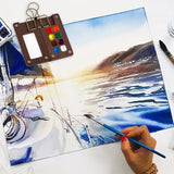 AOOKMIYA Hot Selling Portable Handmade Walnut Watercolor Palette Set with 8/15 Palettes, Very Suitable for Back to School Season  AOOKMIYA.COM