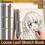 AOOKMIYA Marie's 9x12in Loose Leaf Sketch Book, 60 Sheets,98lb/160gsm,A4/8K High Quality Pad for Drawing,Painting,Sketching for Adults