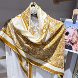 BYSIFA| Deep Khaki 30% Silk 70% wool Scarf Shawl Printed New Brand Fall Winter Women Triangle Silk Wool Scarves Wraps 130*200cm