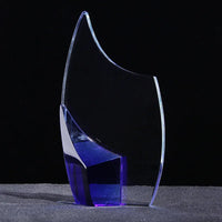 AOOKMIYA Customized Transparent Crystal Trophy, Five-Star, Creative Awards Ceremony, Competition Event, Craft Gift, Home Decorations, 1Pc