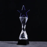 AOOKMIYA Customized Transparent Crystal Trophy, Five-Star, Creative Awards Ceremony, Competition Event, Craft Gift, Home Decorations, 1Pc