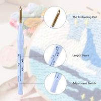 AOOKMIYA RUOPOTY Diy Punch Needle Kit Flowers Crafts For Beginner Needle Embroidery Starter Kits For Diy Gift Cross Stitch Home Decor