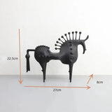 Decor Figurines Abstraction Horseradish Horse Figurine Metal Handicraft  Miniatures Artificial Animal Sculpture Home Decoration