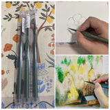 AOOKMIYA 3pcs Set Hook Pen Ultra-fine Hand-painted Watercolor Painting Brush Nylon Hair Oil Painting Brush Student Art Supplies