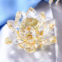 AOOKMIYA Crystal Lotus Flower Figurine Home Wedding Decoration Glass Craft Collection Paperweight Table Ornaments Souvenir Gifts