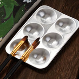 Metal Hand Drawn Watercolor Palette 6/10/12 Wells Circular/Rectangular Painting Color Palette Mixing Paint Tray Art Supplies