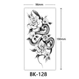 AOOKMIYA Waterproof Flower Temporary Tattoos for Women Black Floral Tattoo Stickers for Hand Arm Body Disposable Fake Tattoo Body Art