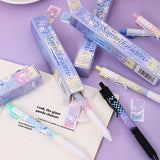 Sanrio 24pcs Gel Pen 0.5mm Carbon Black Laser Blind Box St Head Quick Drying Pressing School Supplies Writing Stationery