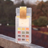 AOOKMIYA Acrylic Watercolor Palette for Outing Sketching Mini Portable Easel Folding Stand Paint Pallet Student Travel Painting Supplies