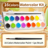 AOOKMIYA Marie's Watercolor Paint Set in 12/16/28/36 Colors with a Paint Brush for Painting,Writing for Adults, Artists, Students