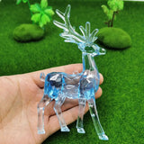 Acrylic Christmas Reindeer Ornaments Tabletop Decorations Holiday Table Crystal Elk Reindeer Sculpture Christmas Home Office