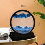 AOOKMIYA 3D Hourglass Quicksand Moving Sand Art Picture Round Glass Deep Sea Sandscape Craft Flowing Painting Office Hom