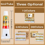 AOOKMIYA Marie's Chinese Painting Pigment 12/24/36 Colors 5ml/Tube,Watercolor Sumi Painting for Adults,Gift for Thanksgiving&Christmas