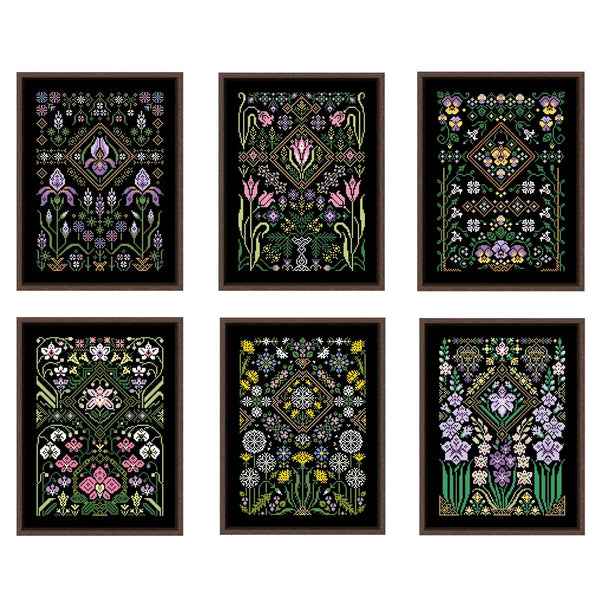 AOOKMIYA Dandelion cross stitch kit cute cartoon 14ct black canvas cloth cotton embroidery DIY handmade kitchen accessories