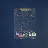 Starry Sky Series Writing Board Clip Kids Stationery A4 Paper Acrylic Pad Splint Transparent Feather Clipboard School Supplies