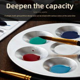 1 Pcs Metal Hand Drawn Watercolor Paint Tray 10 Hole Circular Painting Palette Aluminum Rectangular Palette Art Supplies