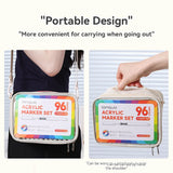 LANGUO 96-240 Colors Direct Liquid Colors Acrylic Paint Pens Brush Marker Pen for Painting Stone DIY Art Supplies Stationery