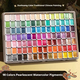 AOOKMIYA 20/36/98 Color Pearlescent Watercolor Paint- Intense Sparkle Light Fastness Metallic Watercolor Paint Set Glitter Solid Pigments  AOOKMIYA.COM