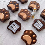 3D Cute Bear Paw Shaped Watercolor Packaging Box Walnut Wood Material Cat Claw Ornament Splitting Wooden Boxes