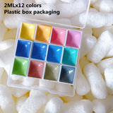 AOOKMIYA Schmincke 12-color Macaron Candy College-level Opaque Watercolor Paint Sub-package 1ML/2ML Portable Painting Art Supplies