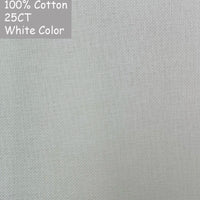 AOOKMIYA 100% Cotton Evenweave 32CT 28CT 25CT 22CT Cross Stitch Embroidery Canvas Fabric Cloth White Shiny Linen Flaxen Beige Brown Color