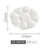 Sminky 12-color Watercolor Palette Pure White Ceramic Square Rectangular Chinese Painting Palette with Lid Easy To Clean