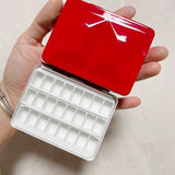 AOOKMIYA Empty Italian FOME Heavy Enamel Paint Box 18/24grids Mini Watercolor Gouache Artist Palette Painting Tools Art Supplies