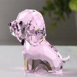 Crystal Dog Figurine for Birthday Gifts Chinese Zodiac Animal Art Craft Lucky Fortune Desktop Decor for Home Office Display