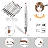 168/120/100/80/60/48 Colours Dual Tip Art Markers Sketch Pens Brush & Chisel Permanent Marker Pens With Base & Outline Markers D