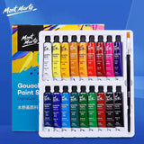 Mont Marte Gouache Paint Set 12/18/24 Colorx6ml/12ml Tubes Non-Toxic Watercolor Paint For Canvas and Paper Beginners, Students