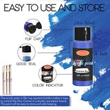 Acrylic Paint Set 66 PCS of 54 Colors 2fl oz 60ml Bottles with12 BrushesNon Toxic 54 Colors Acrylic Paint No Fading Rich Pigmen