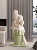 AOOKMIYA ART+ Creative Gifts Home Decor Ice Cream Cat  Statue Floor Decoration Nordic Living Room Creative Large Animal Sculpture Ornaments Housewarming Gift