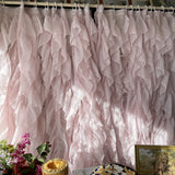 Pink Rococo Style Flounces Curtain Shop Window Decoration Gauze Curtain Multi-Layered Lace Bedside Curtain Bedroom Decor