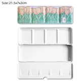 AOOKMIYA New Empty Watercolor Palette Tin Box Paint Storage Paint Tray Cartoon Rabbit Pattern Aquarela Paint Painting Art Supplies