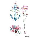 AOOKMIYA Small Waterproof Temporary Tattoo Sticker Colorful Leaf Flower Elephant Dolphin  Art Wrist Neck Women Kids Fake Mini Tatoo