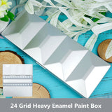 Heavy Enamel 24 Grid Solid Watercolor Paint Box Dust-proof Box Portable Palette Art Paint Empty Box Artist Art Supplies