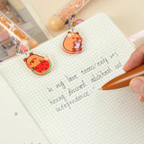 Capibala 36Pcs Gel Pen Cartoon Set Sparkling Diamond Particles 0.7mm Black Acrylic Pendant Pen Students Learn Stationery