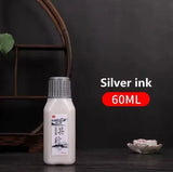 AOOKMIYA 60ml Gold/Silver/White/Red Chinese Painting Calligraphy Ink Bottle Traditional Metallic Pigment Paint For Writing Stationery