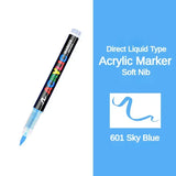 16 Colors Direct-liquid Acrylic Marker Pen Waterproof Pen Soft Brush Nib for Glass Stone Metal Glass Art Supplies Stationery