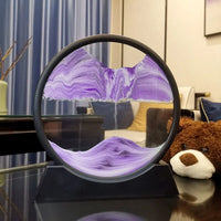 AOOKMIYA 3D Hourglass Quicksand Moving Sand Art Picture Round Glass Deep Sea Sandscape Craft Flowing Painting Office Home Decor Gifts