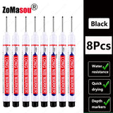 1-100Pcs 2cm Waterproof Long Head Markers Deep Hole Marker Pen for Metal Carpenter Red/Black/Blue/Green Ink Woodworking Tools