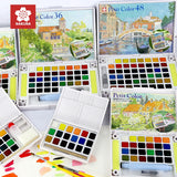 AOOKMIYA SAKURA Petit Color Solid Watercolor Paint Set Portable Sketch Set 12/18/24/30/36/60/72 Colors Student Artist Art Supplies  AOOKMIYA.COM