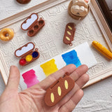AOOKMIYA Mini Bread Stick Shape Watercolor Box with Palette 0.5ML 3-color Cute 3D Printing Paint Box Portable Painting Supplies